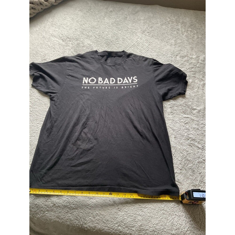 No Bad Days The Future is Bright Black Passport Tee Mens L